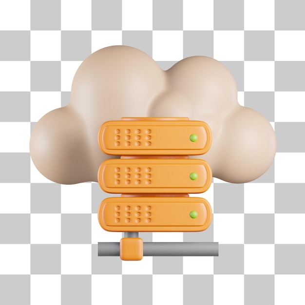 PSD icono 3d de alojamiento en la nube