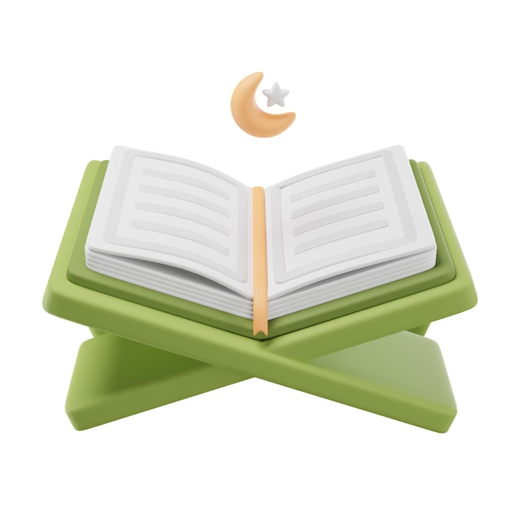 PSD icono 3d de alqur'an para islámico y ramadán