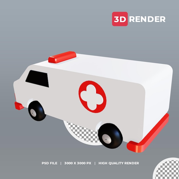 Icono 3d ambulancia look 2