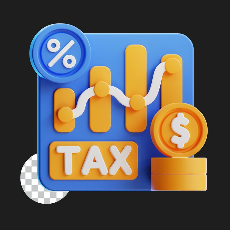 PSD icono 3d de análisis de impuestos
