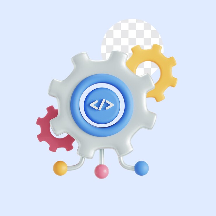 PSD icono 3d de la api de programación