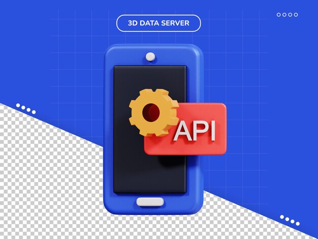 PSD icono 3d de api de teléfono inteligente