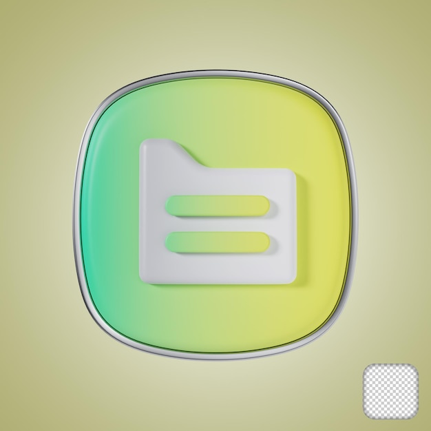 Icono 3d de la aplicación móvil de carpeta