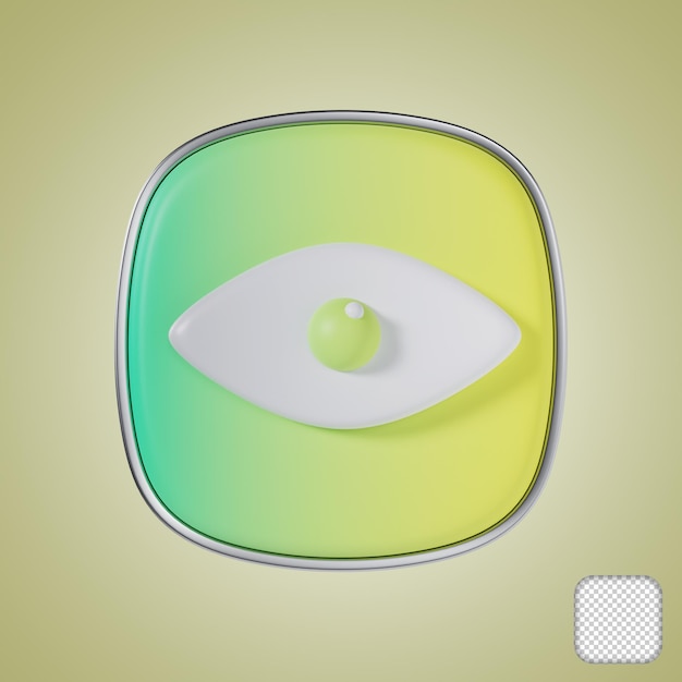 PSD icono 3d de la aplicación móvil del ojo