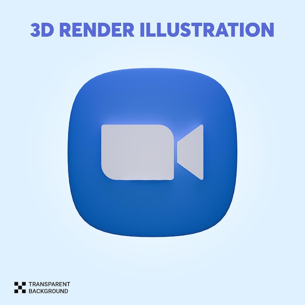 Icono 3D para aplicación de redes sociales.