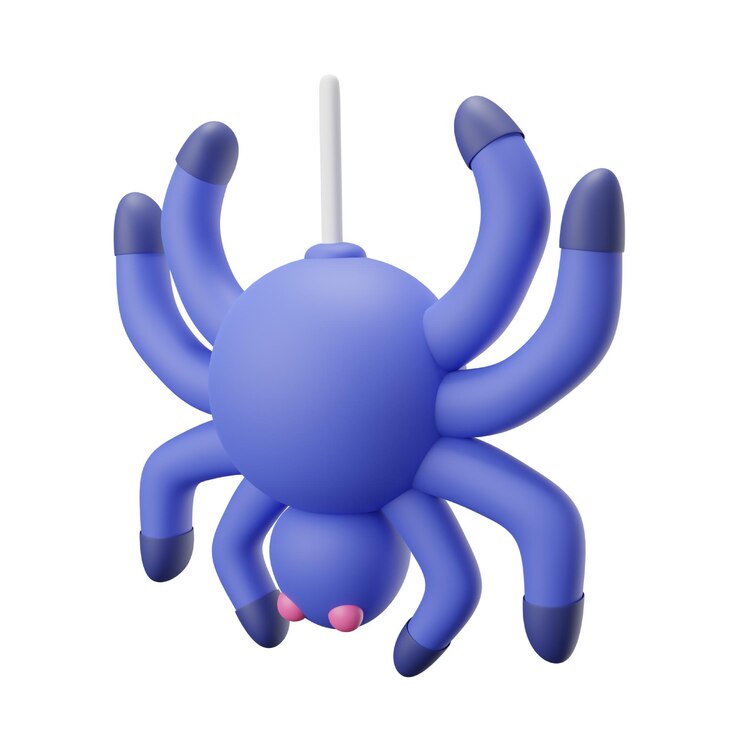 PSD icono 3d de araña para halloween