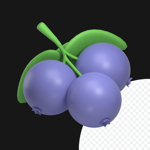 icono 3d de arándano
