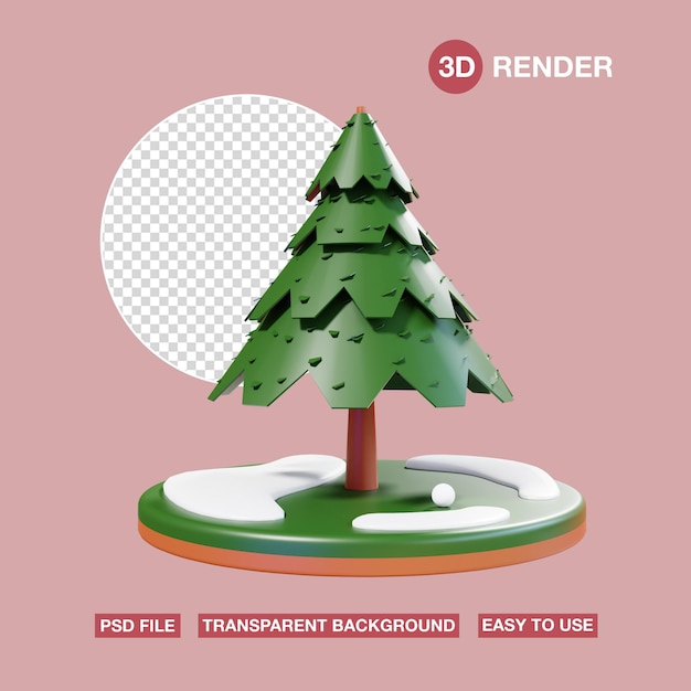 Icono 3d árbol de Navidad lowpoly