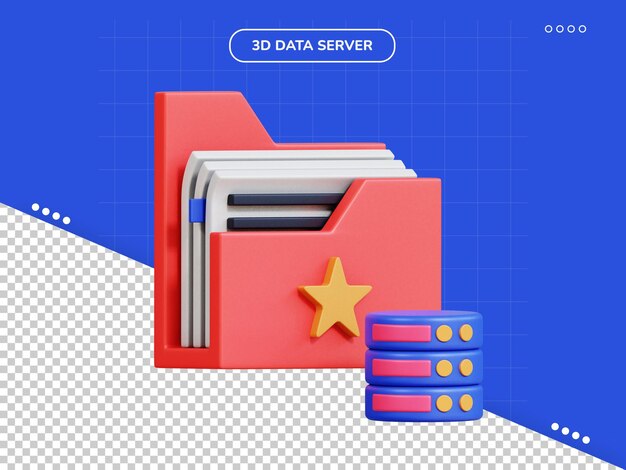 Icono 3d de archivo de datos