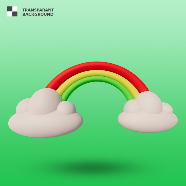 Icono 3D del arco iris aislado