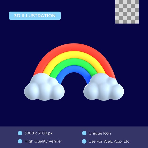 PSD icono 3d del arco iris