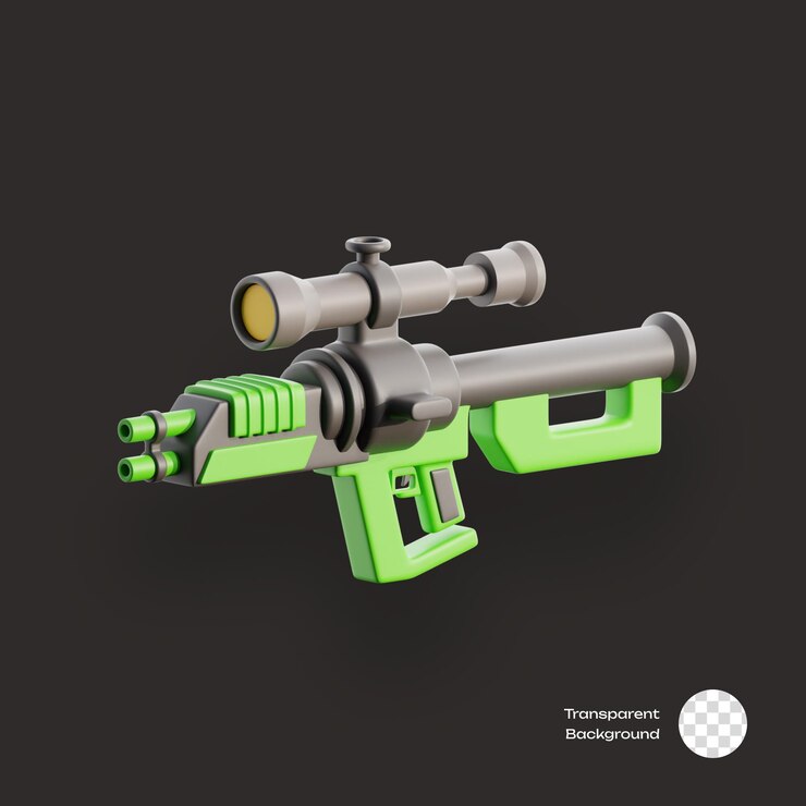 Icono 3D de arma de fuego