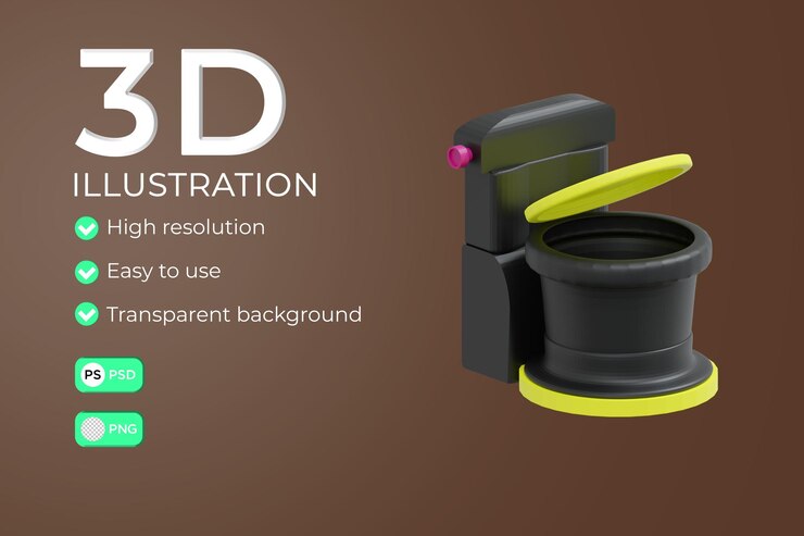 PSD icono 3d de aseo