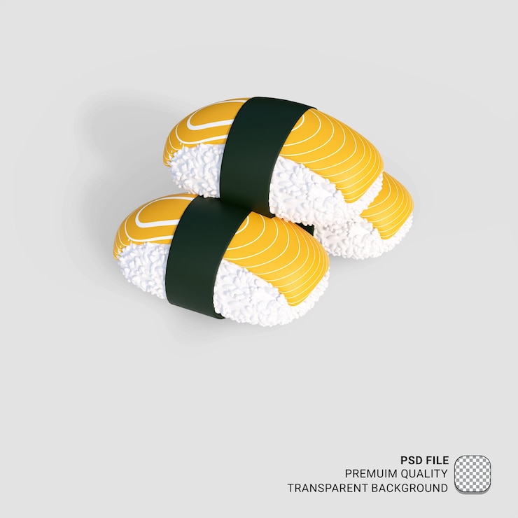 PSD icono 3d asia comida sushi ilustración