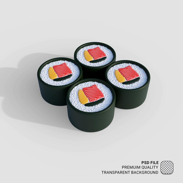 Icono 3D Asia comida Sushi ilustración