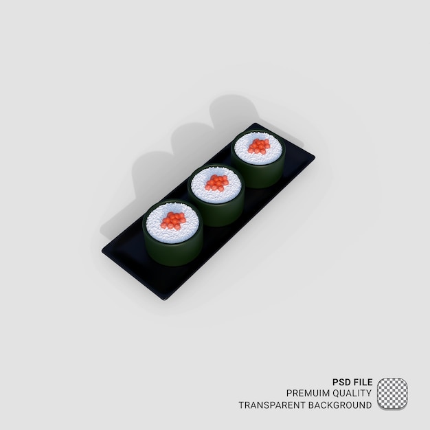 Icono 3D Asia comida Sushi ilustración