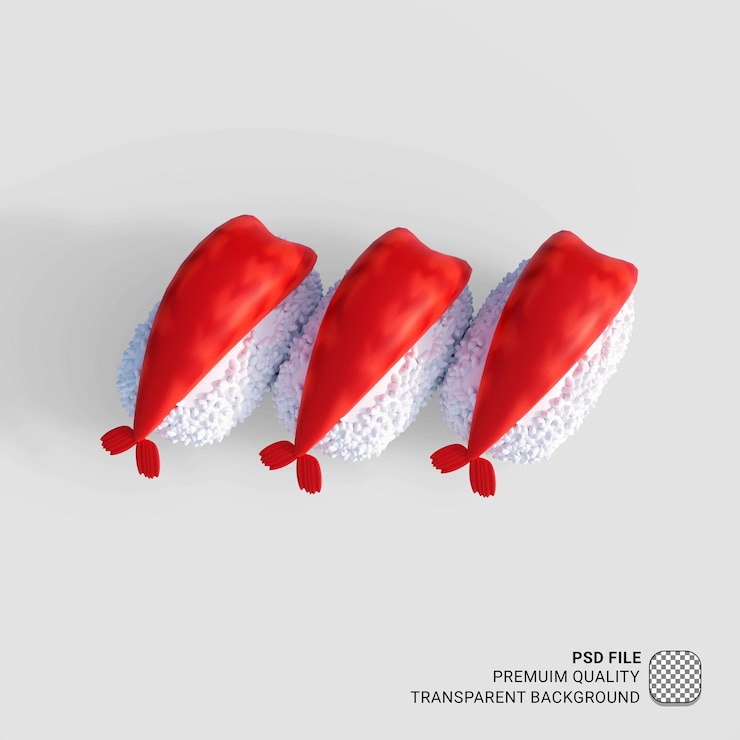 PSD icono 3d asia comida sushi ilustración