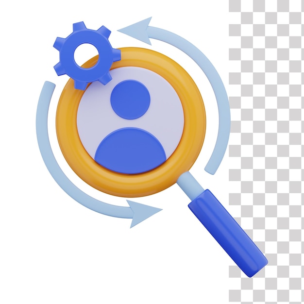 PSD icono 3d de la audiencia objetivo de seo