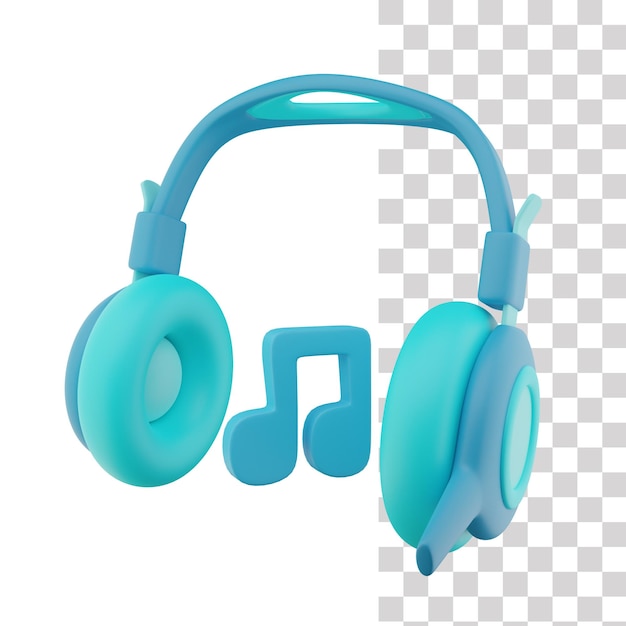 PSD icono 3d de auriculares