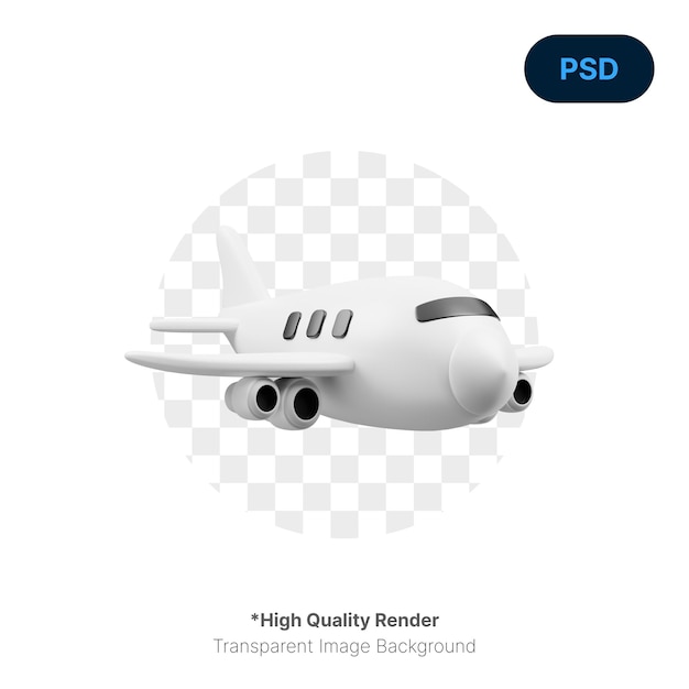 Icono 3d de avión psd premium