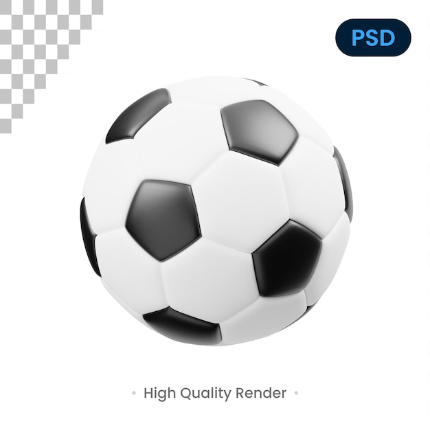 Icono 3d de balón de fútbol psd premium