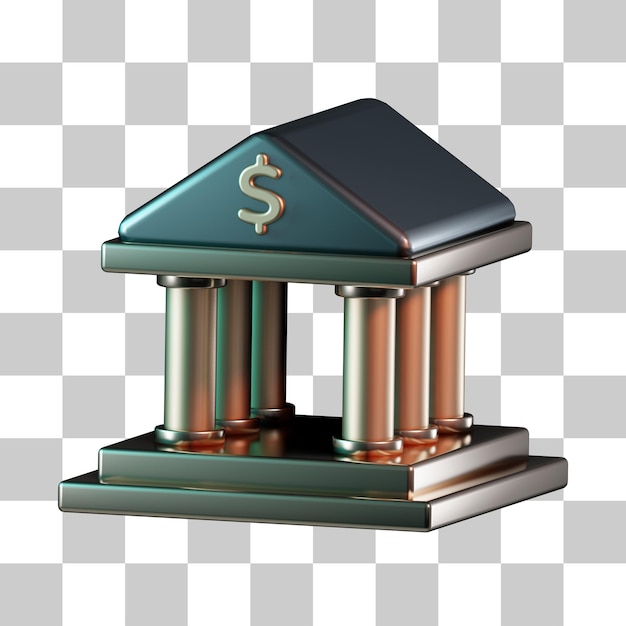 PSD icono 3d del banco del museo