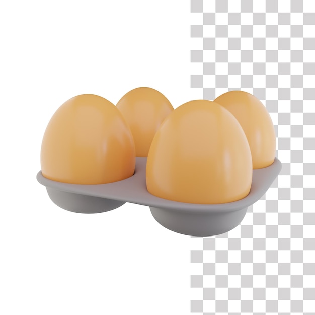 Icono 3d de la bandeja de huevos