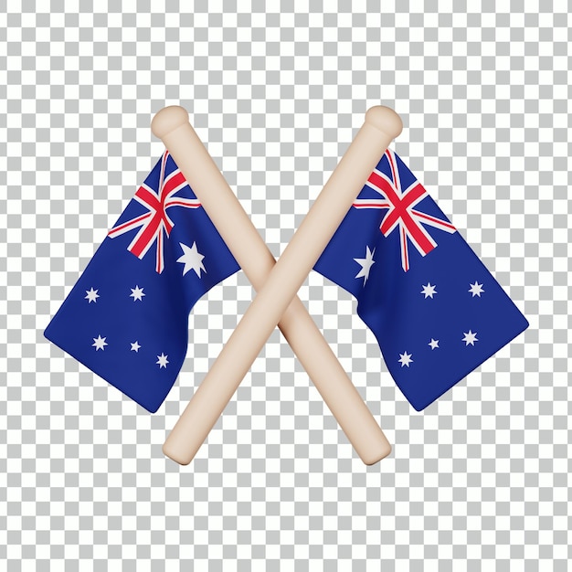 PSD icono 3d de la bandera de australia