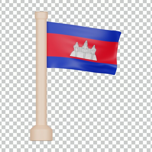 Icono 3d de la bandera de camboya