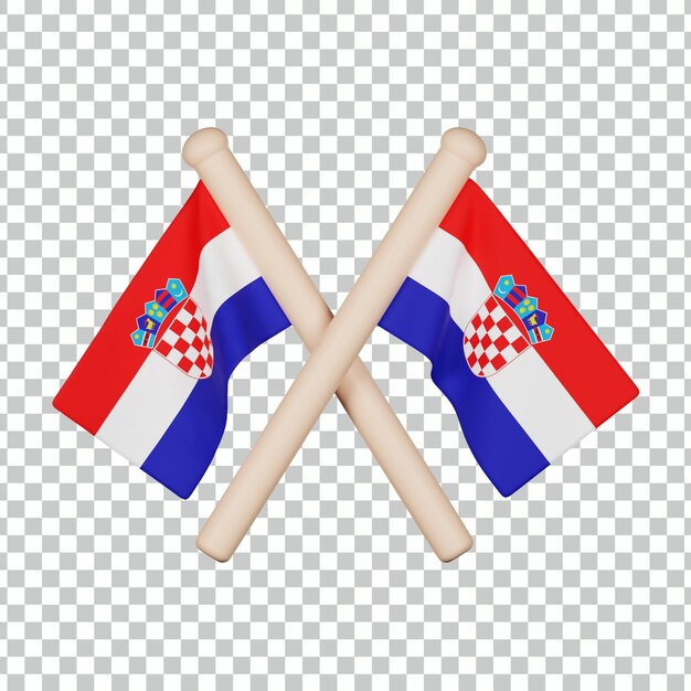 Icono 3d de la bandera de croacia