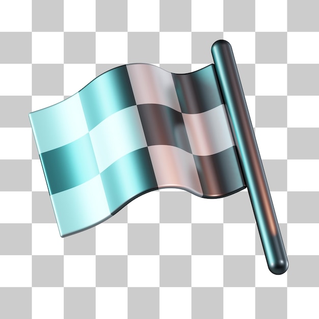 PSD icono 3d de la bandera final