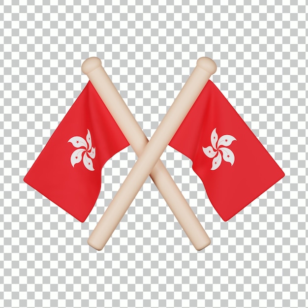 PSD icono 3d de la bandera de hong kong