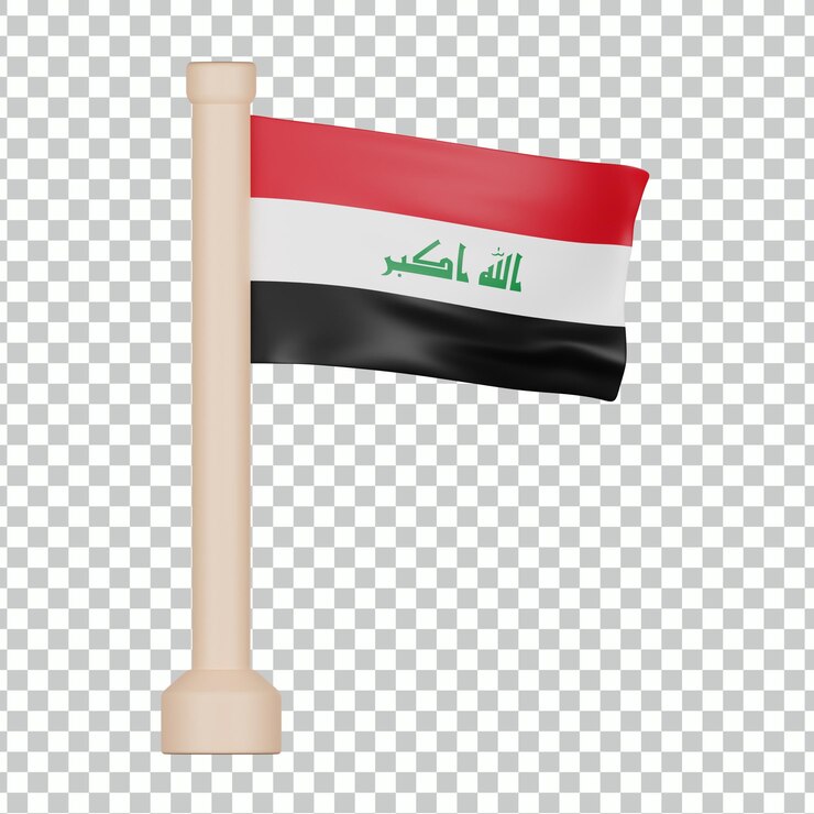 PSD icono 3d de la bandera de irak