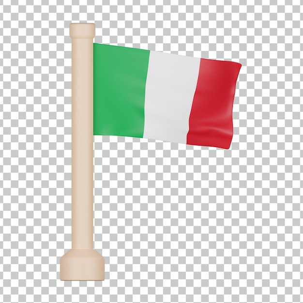 PSD icono 3d de la bandera de italia