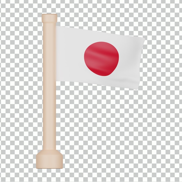 PSD icono 3d de la bandera de japón