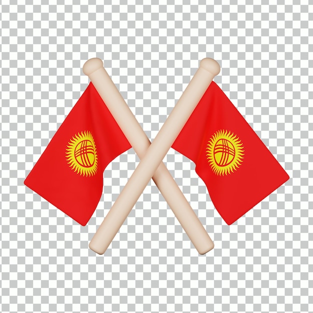 Icono 3d de la bandera de kirguistán