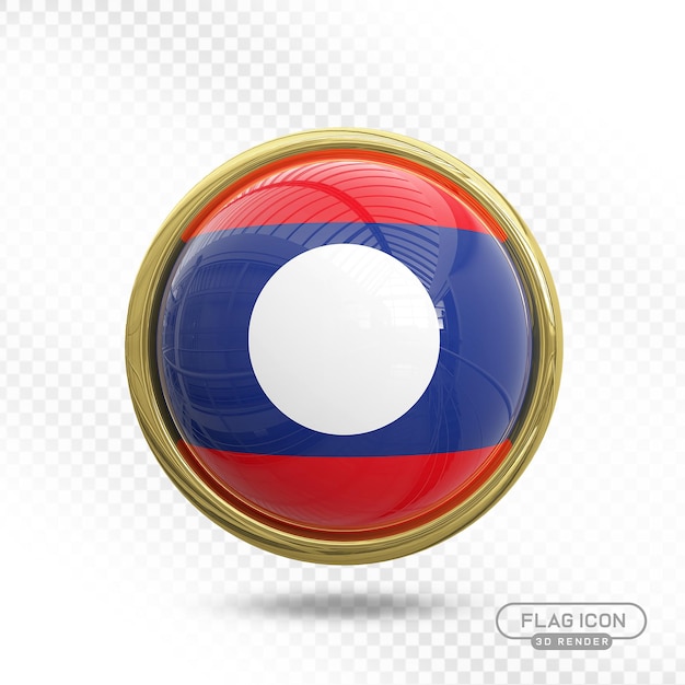 Icono 3D de la bandera de Laos