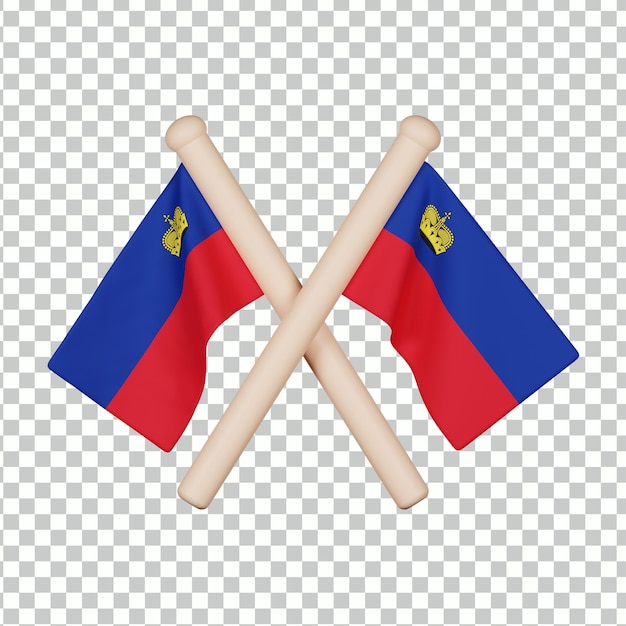 Icono 3d de la bandera de liechtenstein