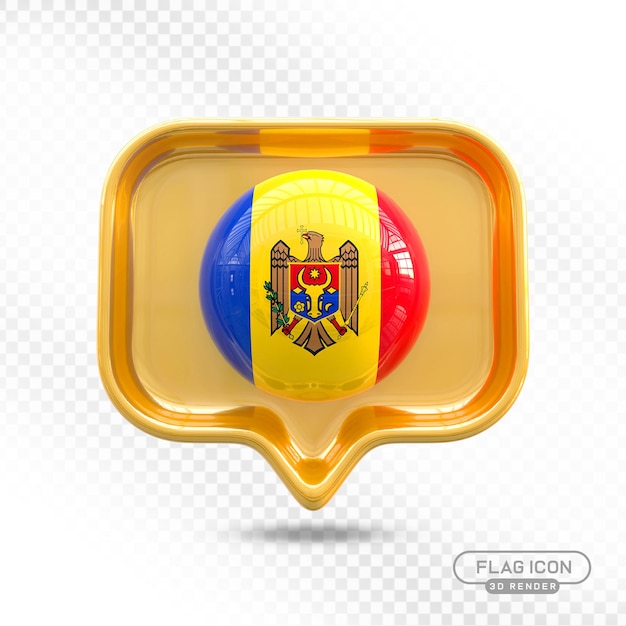 Icono 3D de la bandera de Moldavia