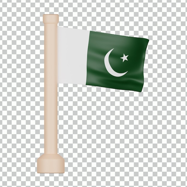 PSD icono 3d de la bandera de pakistán