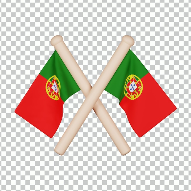 PSD icono 3d de la bandera de portugal