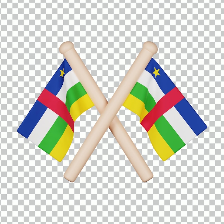 PSD icono 3d de la bandera de la república centroafricana