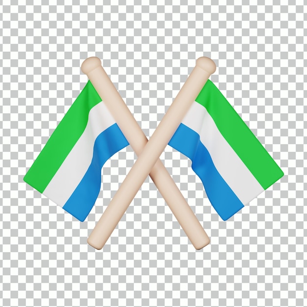 PSD icono 3d de la bandera de sierra leona