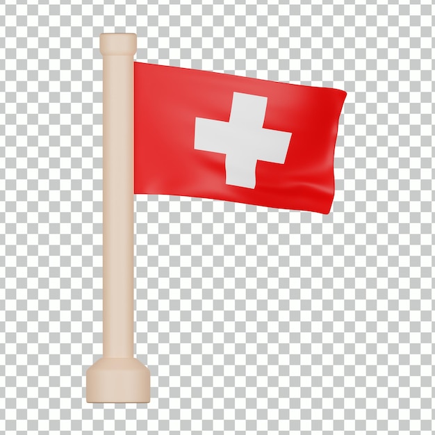 Icono 3d de la bandera de suiza