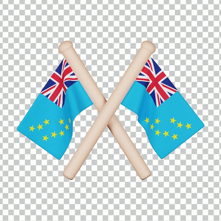PSD icono 3d de la bandera de tuvalu
