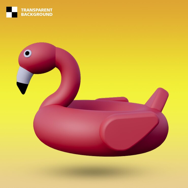 PSD el icono 3d del barco del cisne aislado