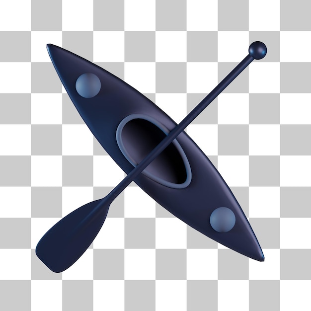 Icono 3d de barco de kayak