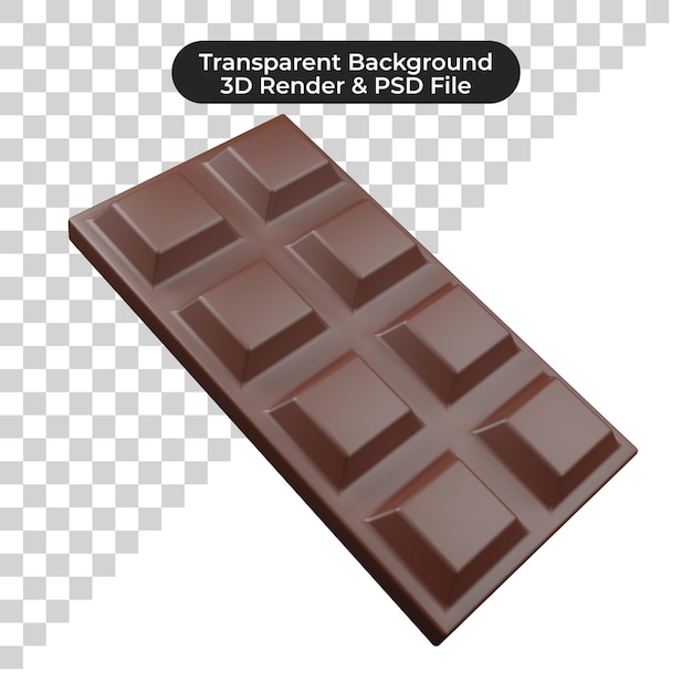 El icono 3D de la barra de chocolate