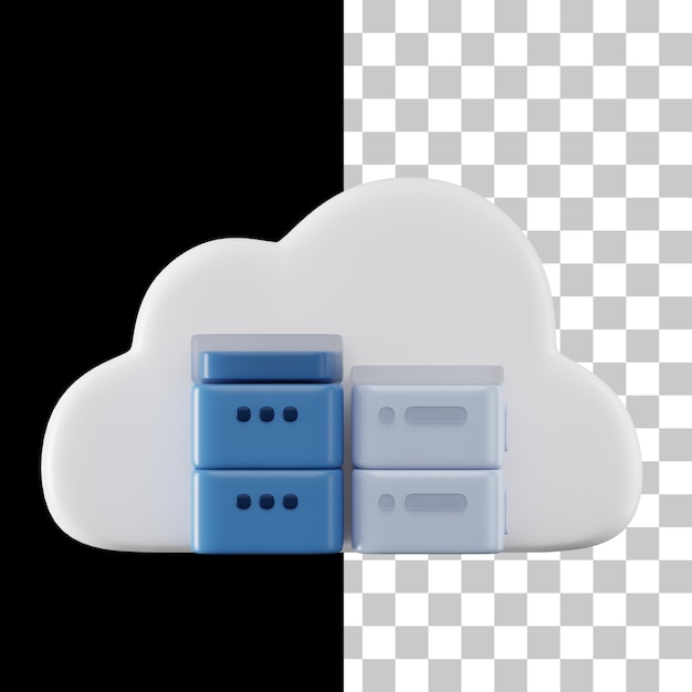Icono 3d de base de datos en la nube
