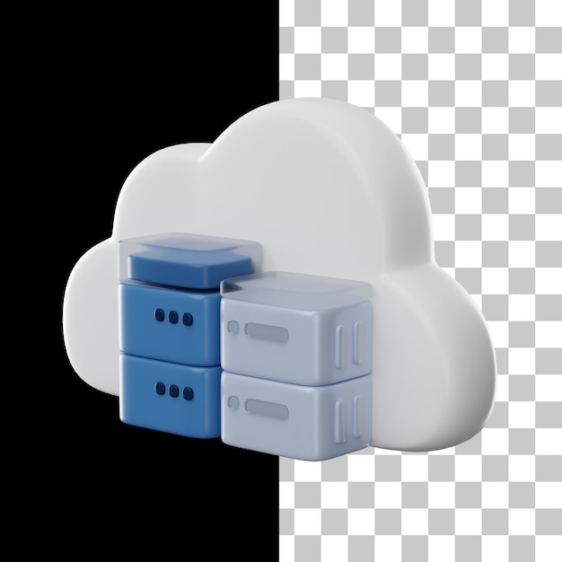 Icono 3D de base de datos en la nube